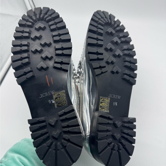 J. Crew Winona lug-sole penny loafers in metallic leather size 9.5 Silver - Picture 16 of 16